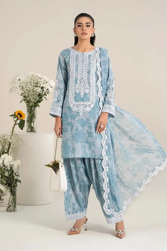 Maria B Formal Wears Blue Chiffon – view 1 – Poshaq