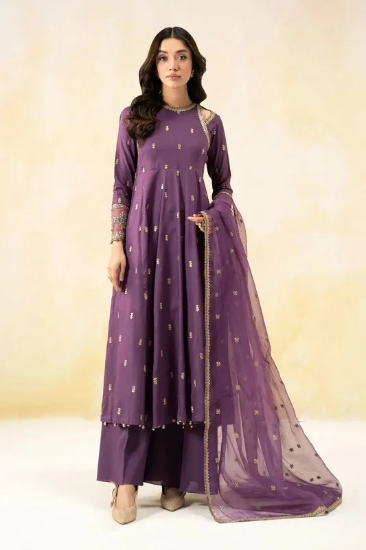 Maria B Formal Wears Purple Organza – view 1 – Poshaq