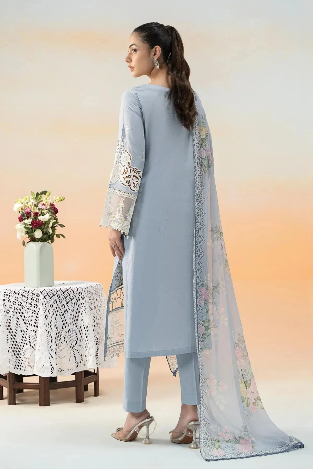 Maria B Formal Wears Blue Organza – view 2 – Poshaq