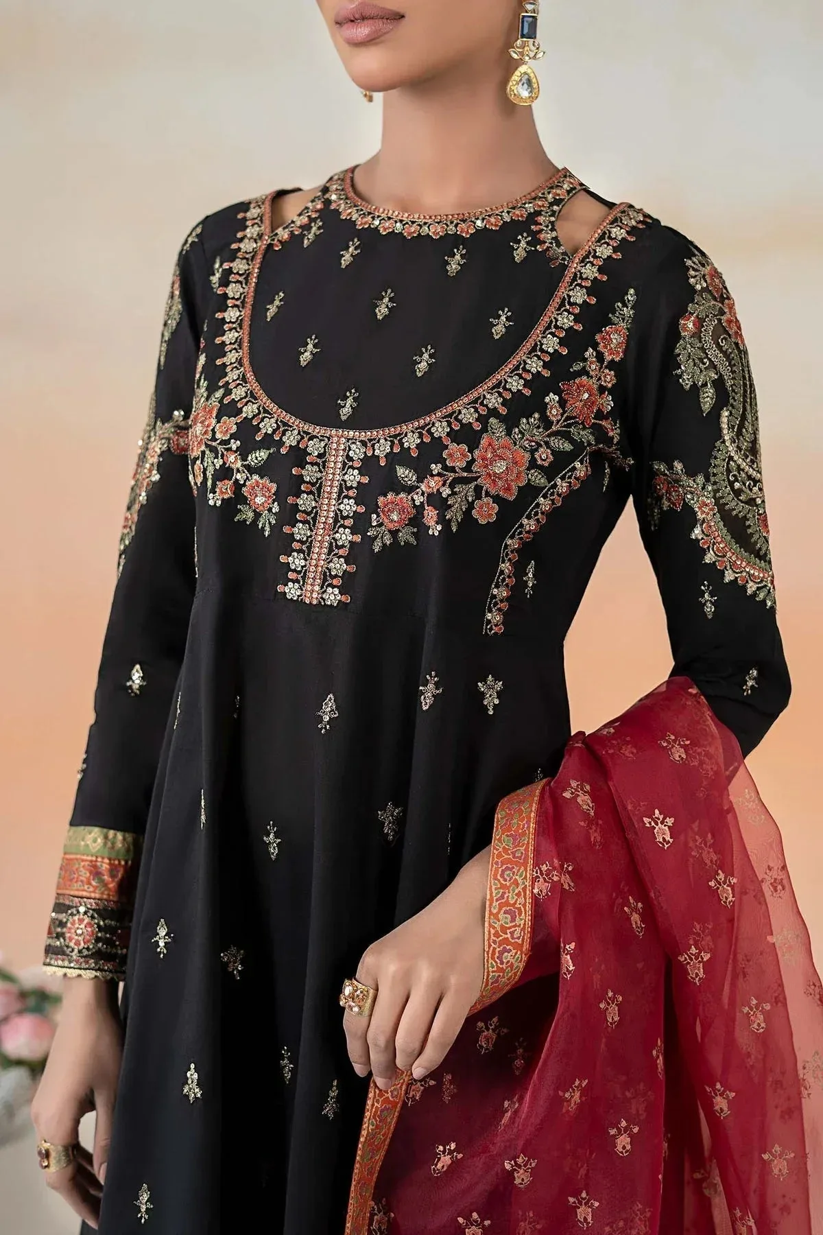 Maria B Formal Wears Black Organza – view 3 – Poshaq
