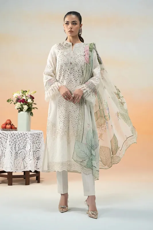 Maria B Formal Wears White Organza – view 1 – Poshaq