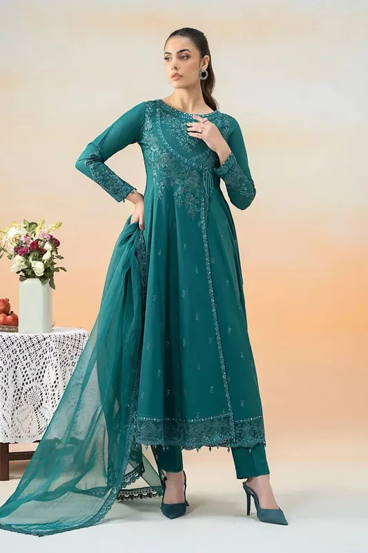 Maria B Formal Wears Teal Organza – view 1 – Poshaq