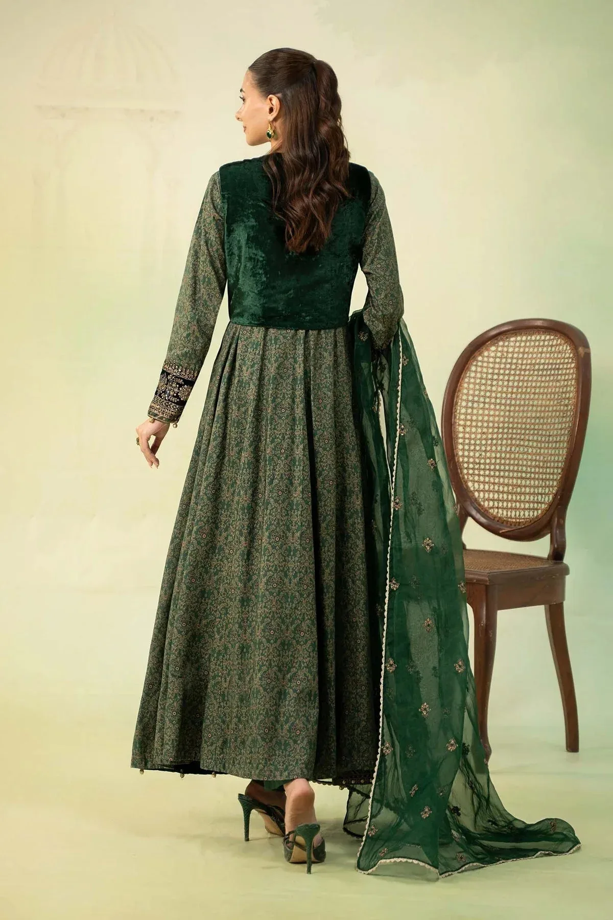 Maria B Formal Wears Green Organza – view 2 – Poshaq