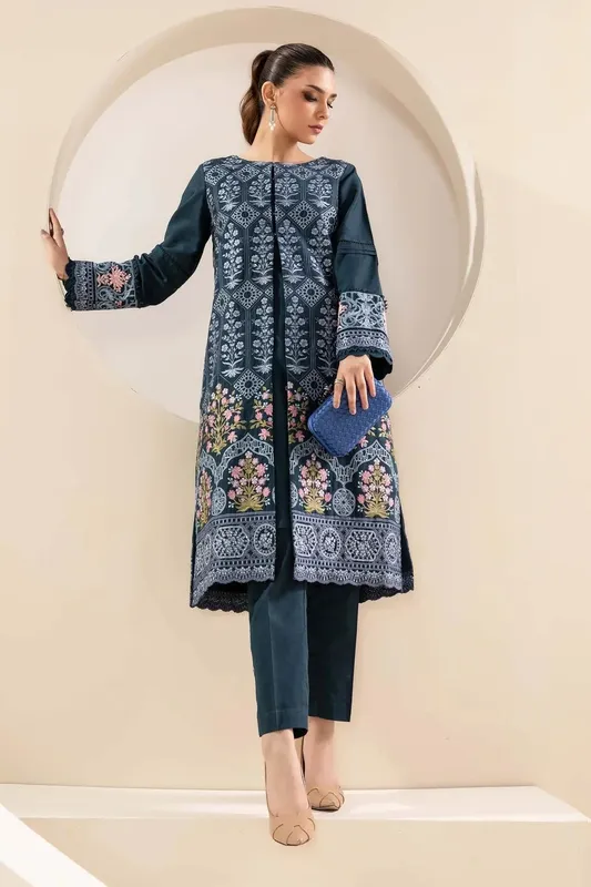 Maria B Formal Wears Blue Khaddar – view 1 – Poshaq