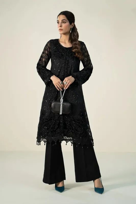 Maria B Formal Wears Black Organza – view 1 – Poshaq