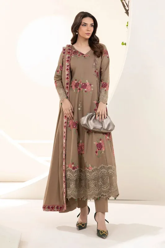 Maria B Formal Wears Brown Organza – view 1 – Poshaq