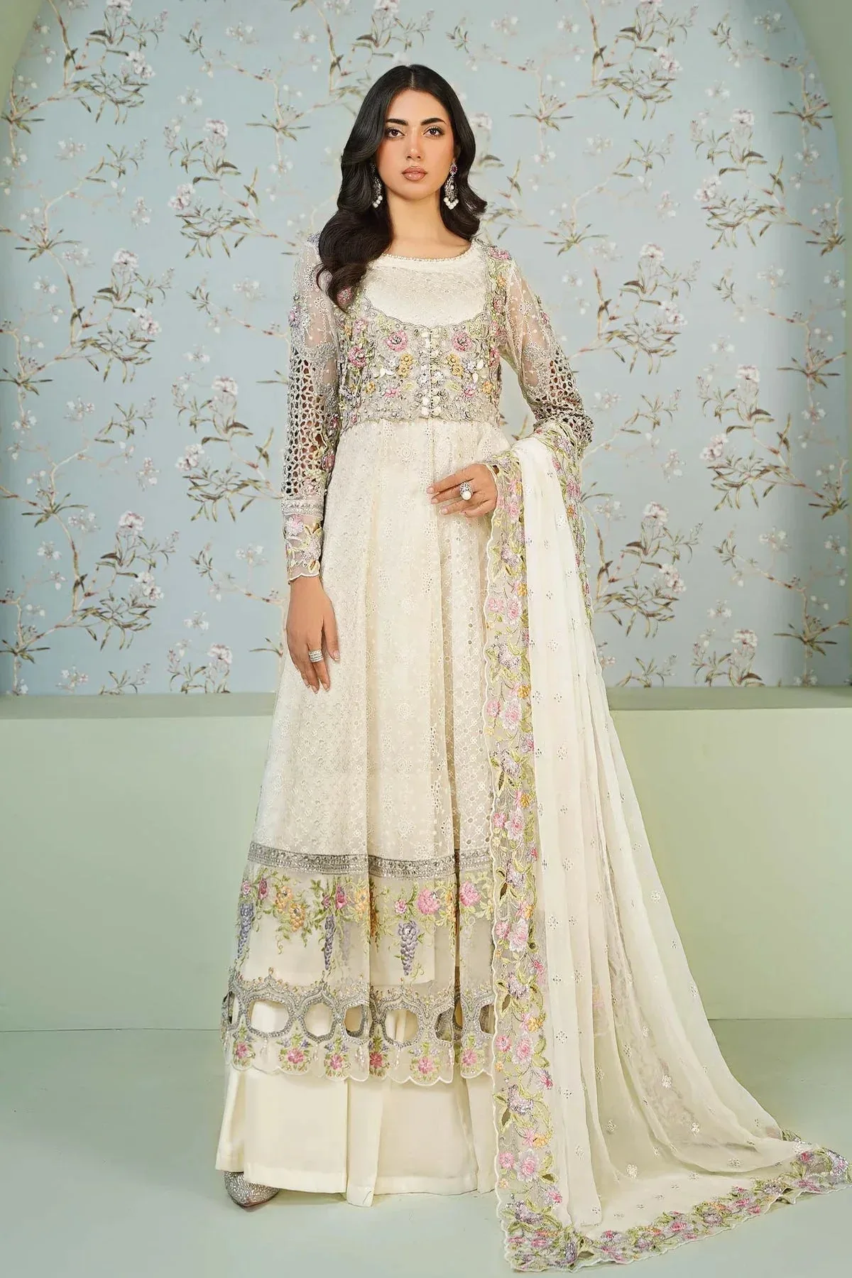 Maria B Formal Wears White Organza – view 1 – Poshaq