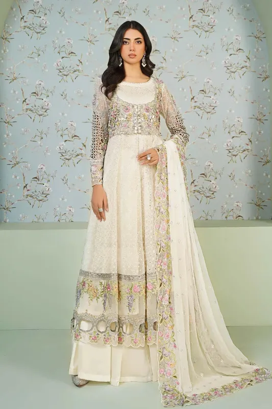 Maria B Formal Wears White Organza – view 1 – Poshaq