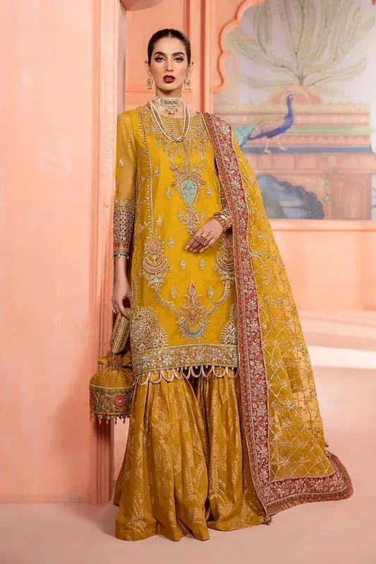 Maria B Formal Wears Yellow Jacquard – view 1 – Poshaq