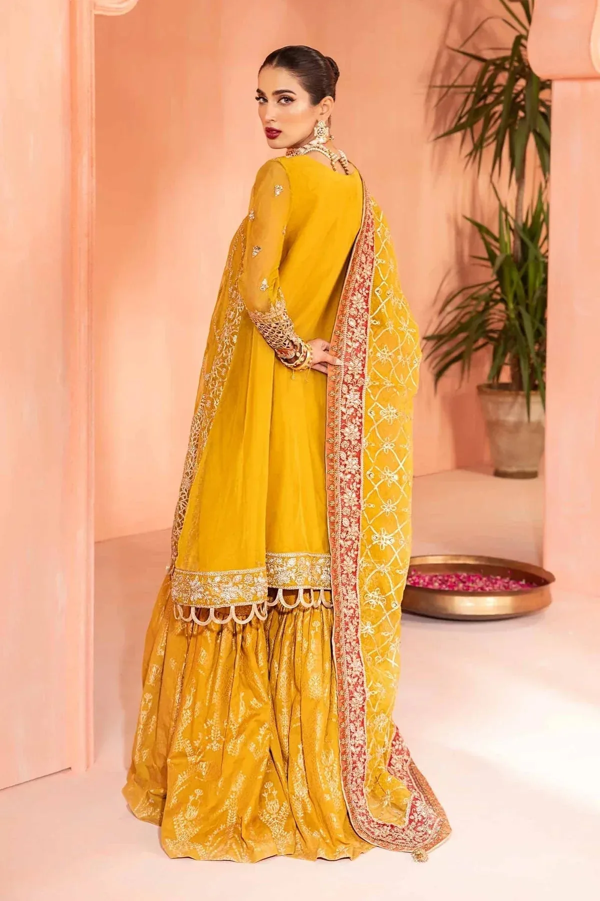 Maria B Formal Wears Yellow Jacquard – view 2 – Poshaq