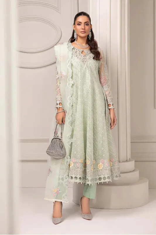 Maria B Formal Wears Green Organza – view 1 – Poshaq