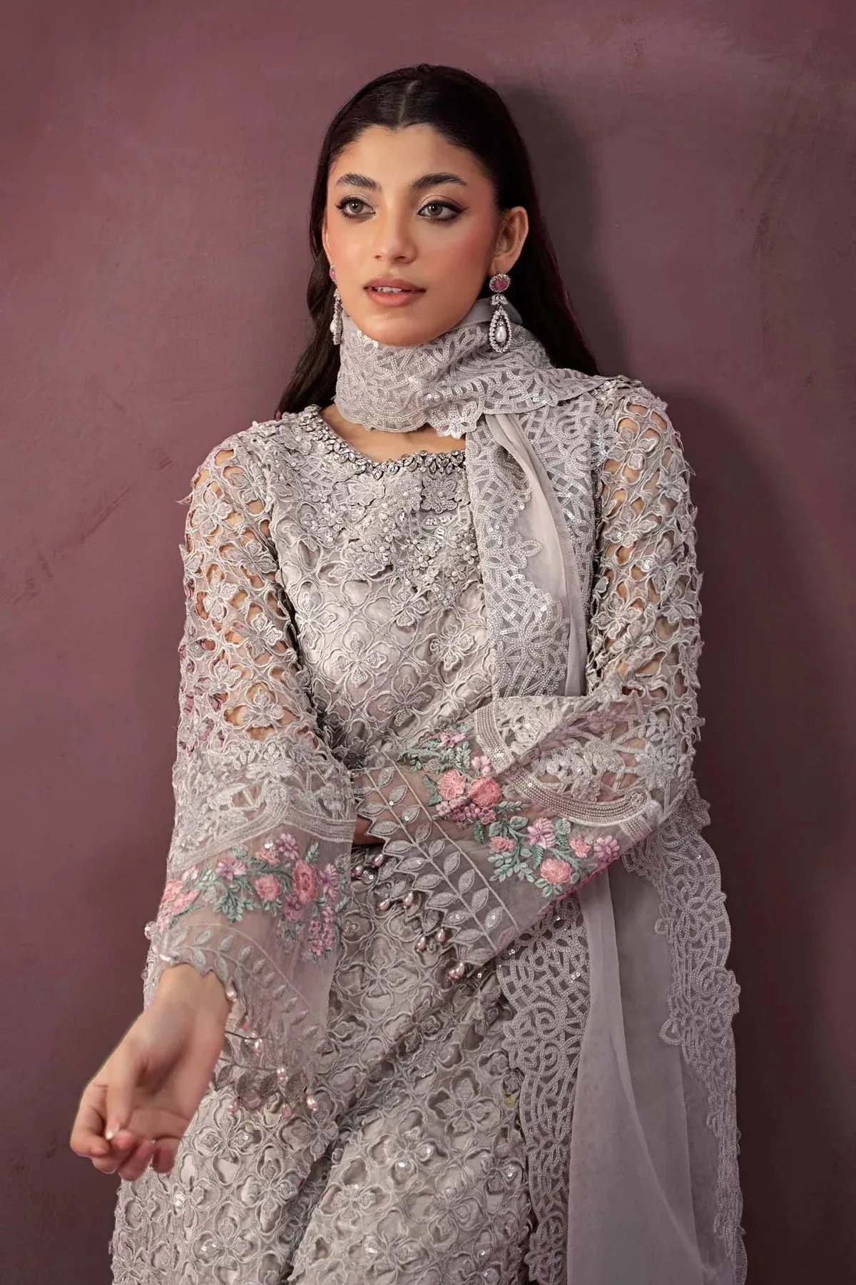 Maria B Formal Wears Black Raw Silk – view 3 – Poshaq