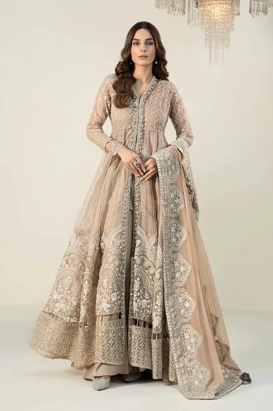 Maria B Formal Wears Grey Cotton Silk – view 1 – Poshaq