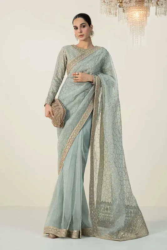 Maria B Formal Wears Green Raw Silk – view 1 – Poshaq