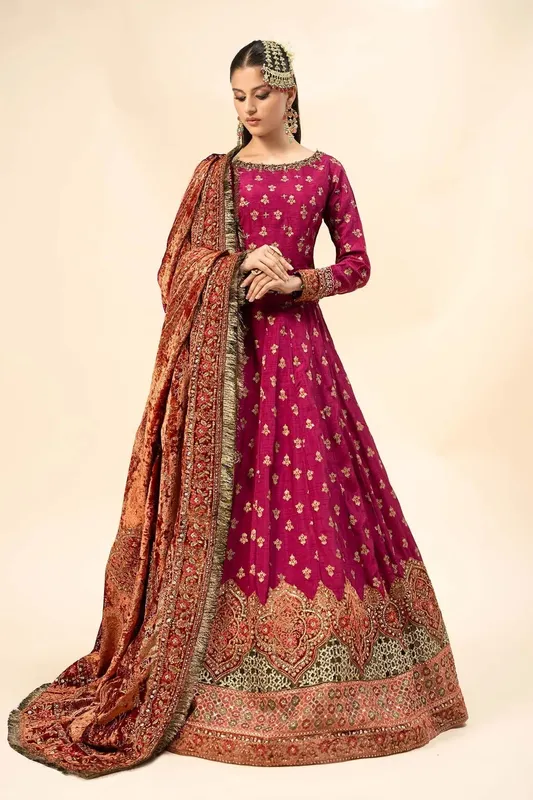 Maria B Formal Wears Magenta Raw Silk – view 1 – Poshaq