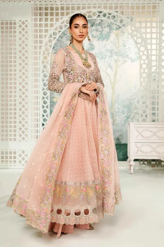 Maria B Formal Wears Peach Organza – view 1 – Poshaq