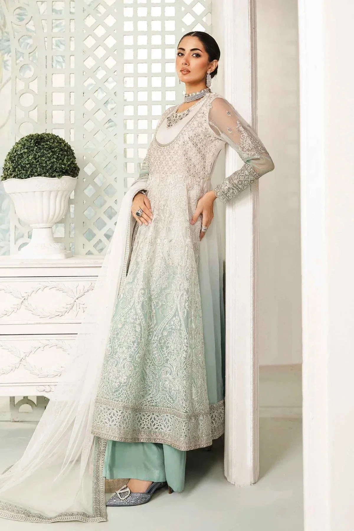 Maria B Formal Wears White Organza – view 2 – Poshaq