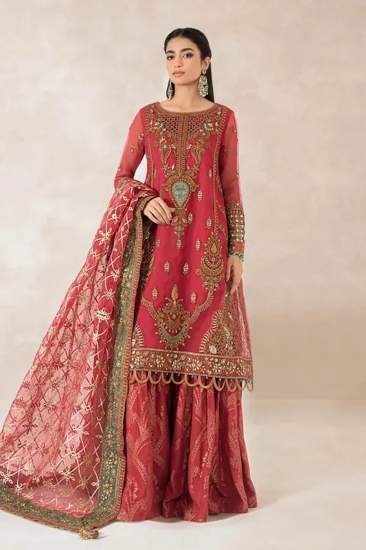 Maria B Formal Wears Pink Jacquard – view 1 – Poshaq