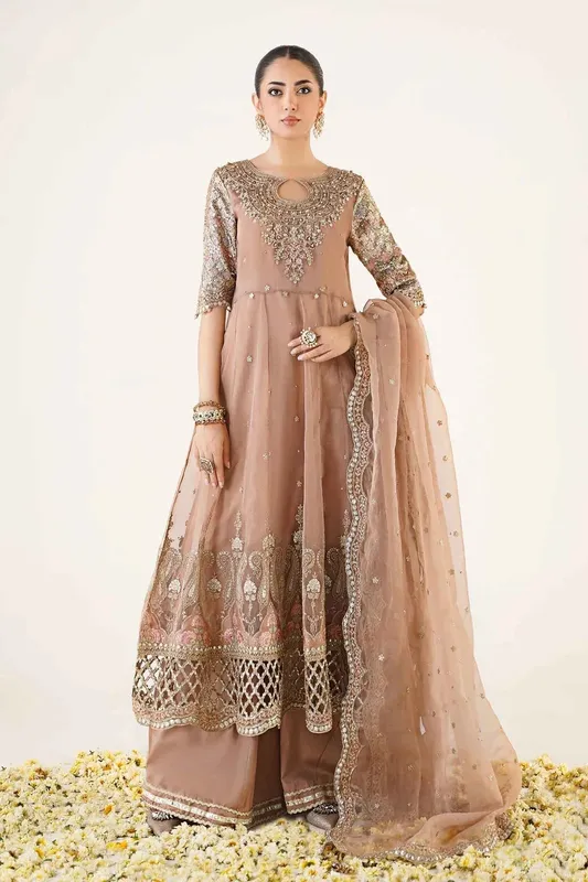 Maria B Formal Wears Peach Organza – view 1 – Poshaq