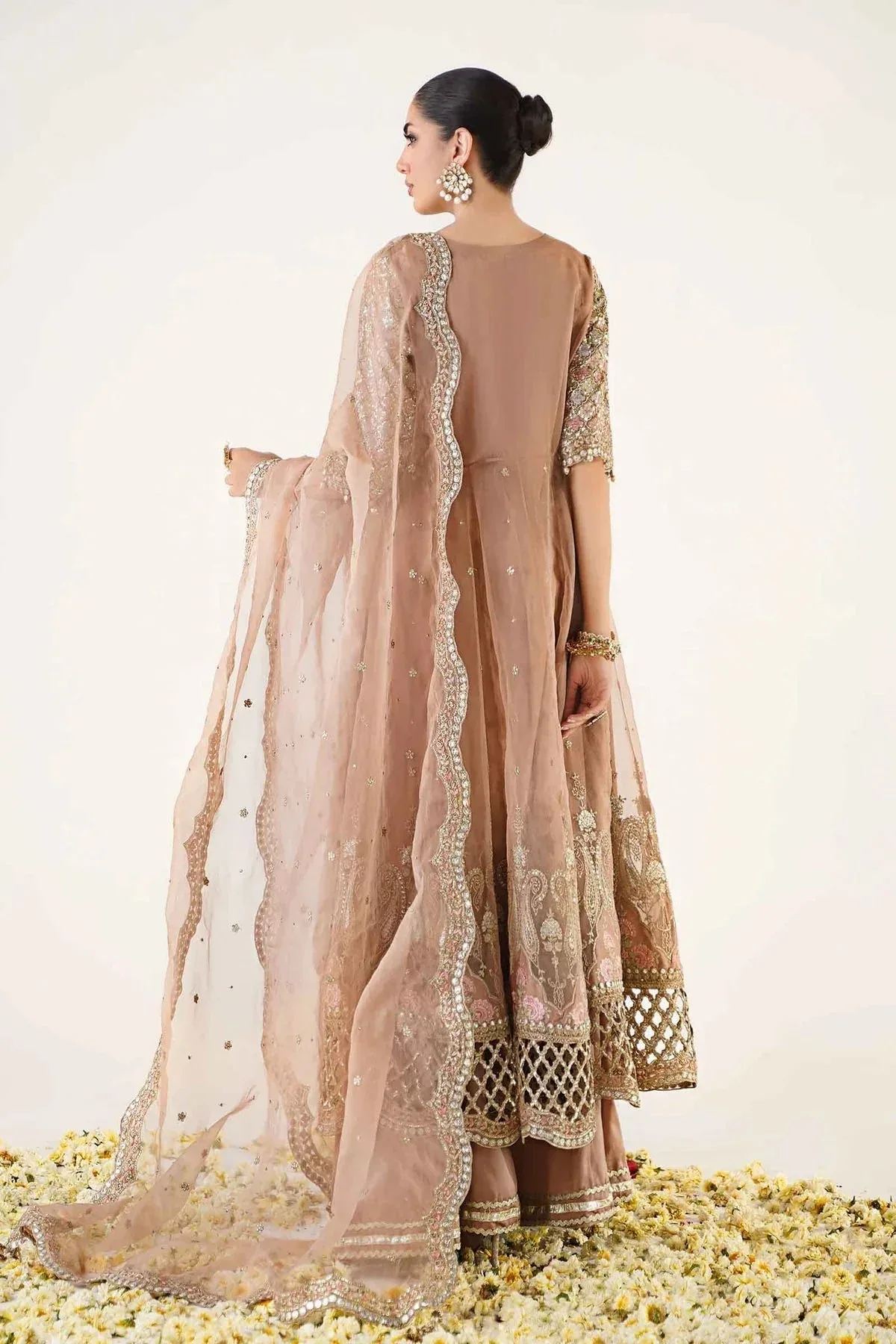 Maria B Formal Wears Peach Organza – view 2 – Poshaq
