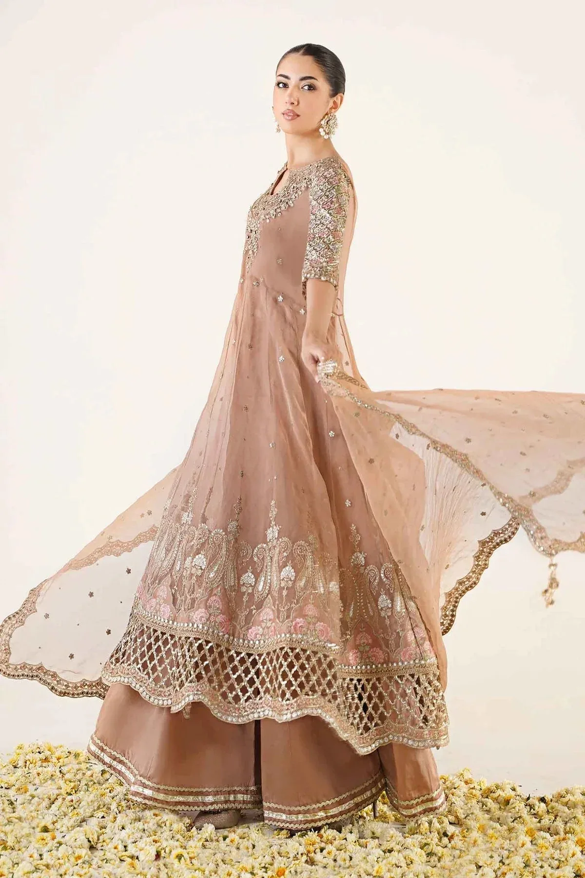 Maria B Formal Wears Peach Organza – view 5 – Poshaq