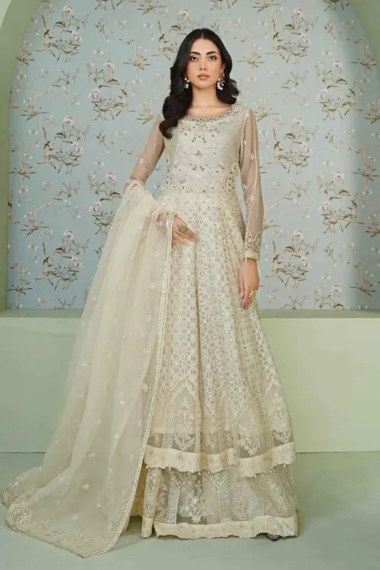 Maria B Formal Wears White Organza – view 1 – Poshaq