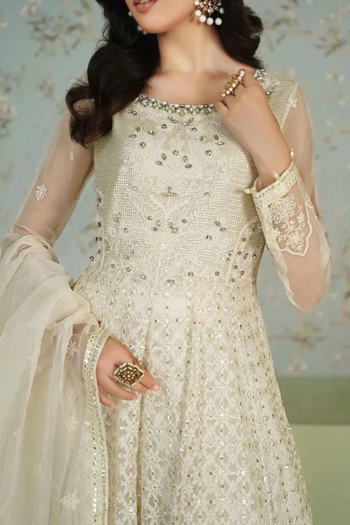 Maria B Formal Wears White Organza – view 3 – Poshaq