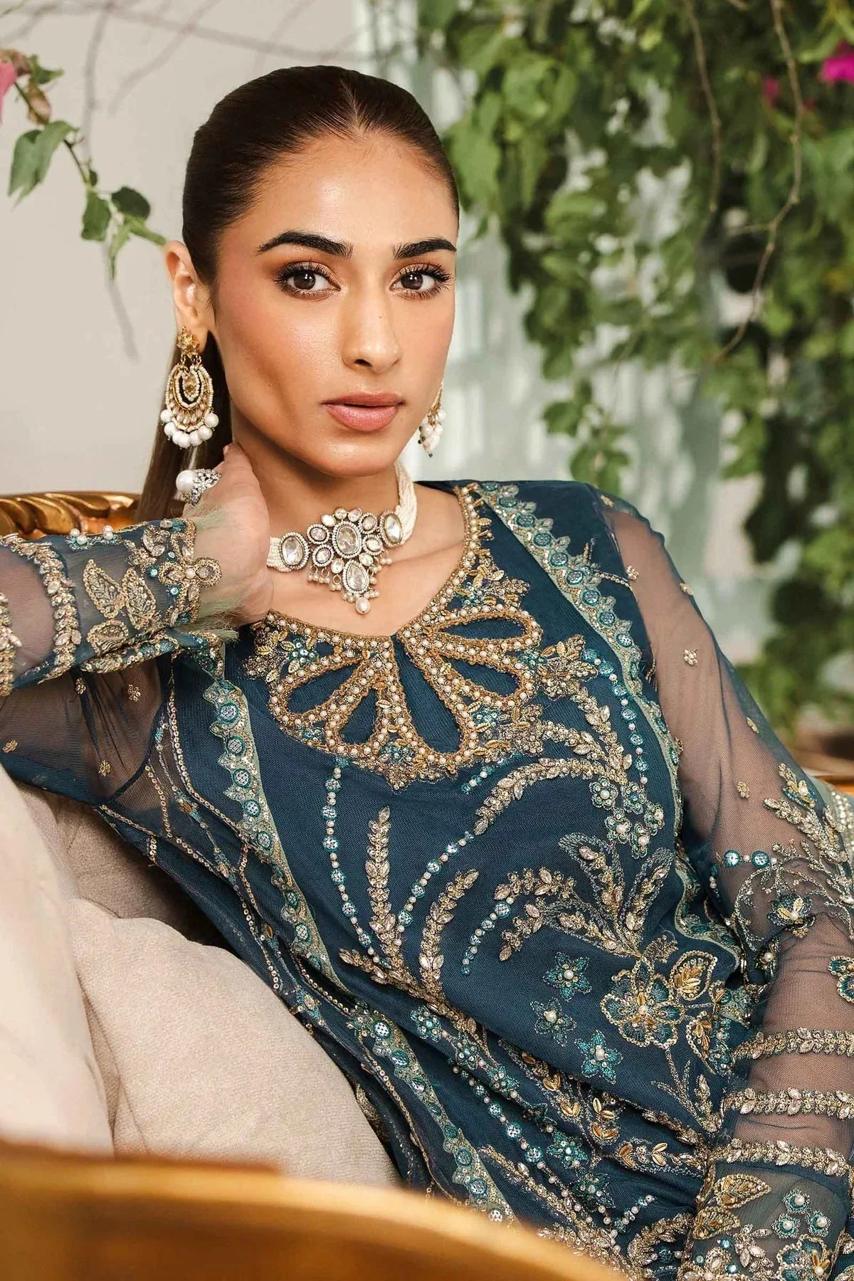Maria B Formal Wears Blue Organza – view 3 – Poshaq