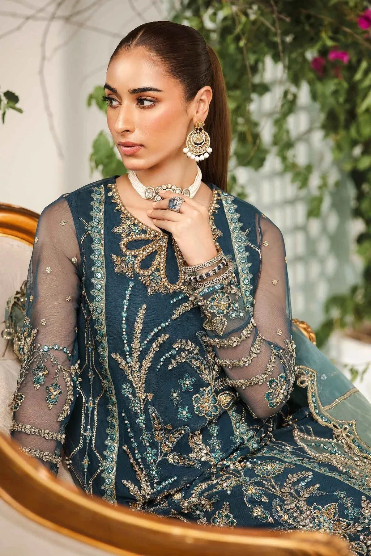 Maria B Formal Wears Blue Organza – view 4 – Poshaq