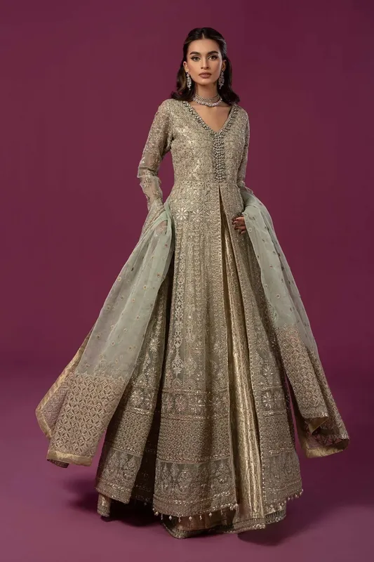 Maria B Formal Wears Green Organza – view 1 – Poshaq