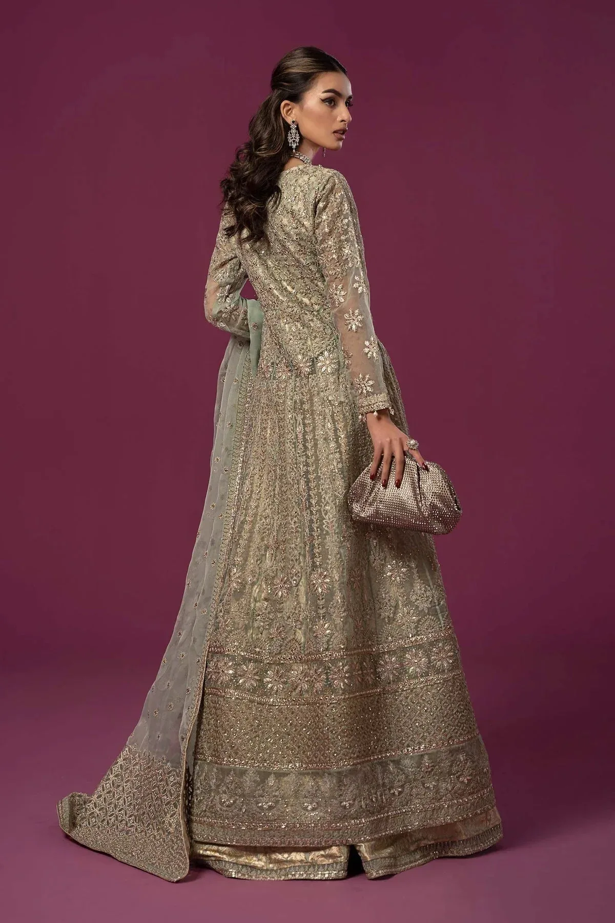 Maria B Formal Wears Green Organza – view 2 – Poshaq