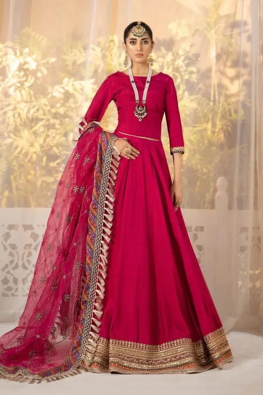 Maria B Formal Wears Pink Raw Silk – view 1 – Poshaq
