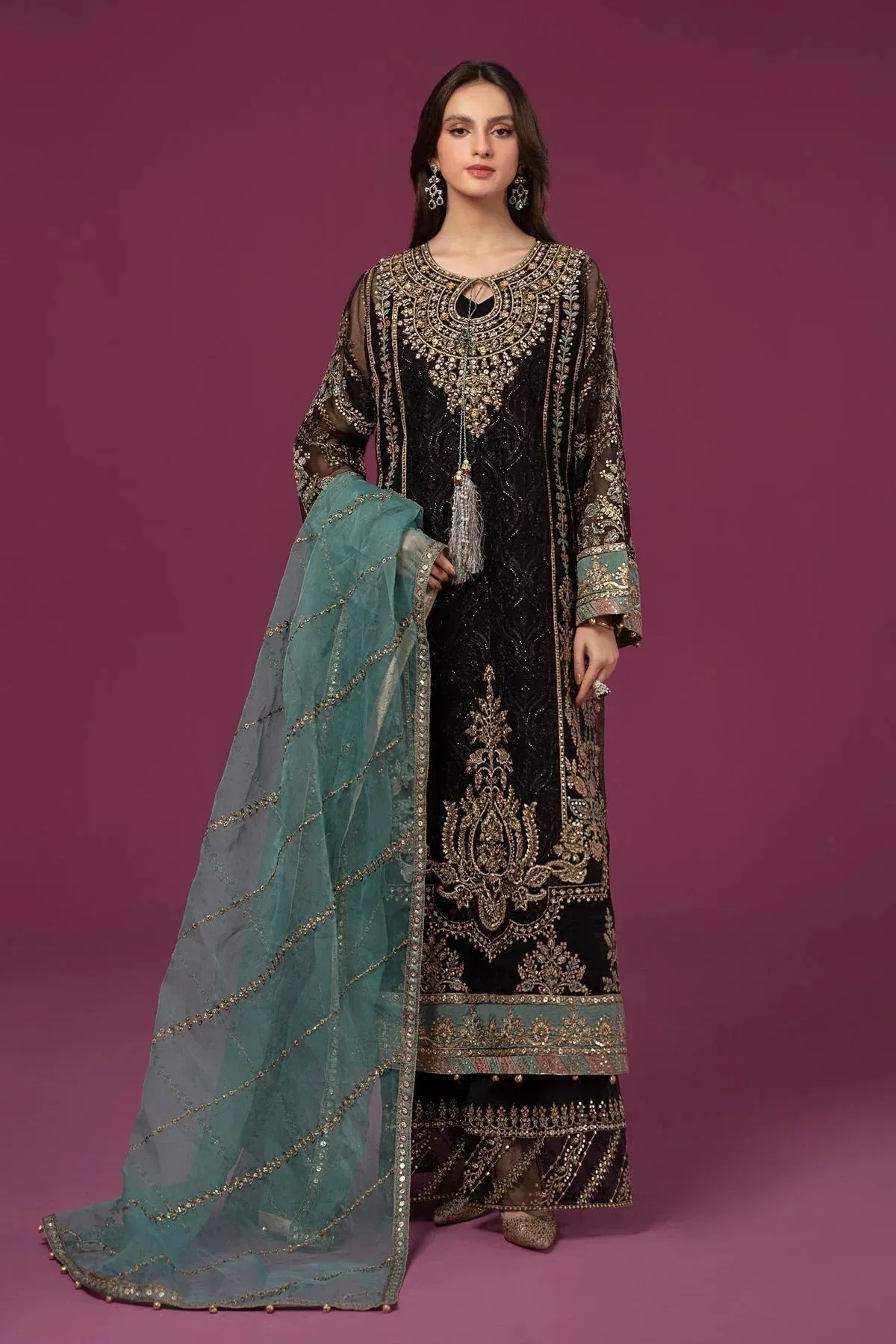 Maria B Formal Wears Black Organza – view 1 – Poshaq