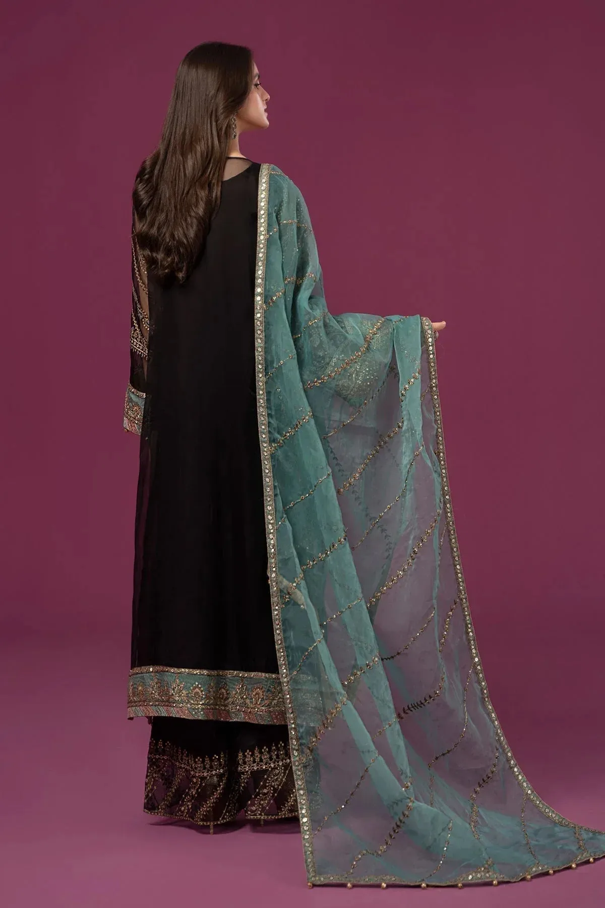 Maria B Formal Wears Black Organza – view 2 – Poshaq