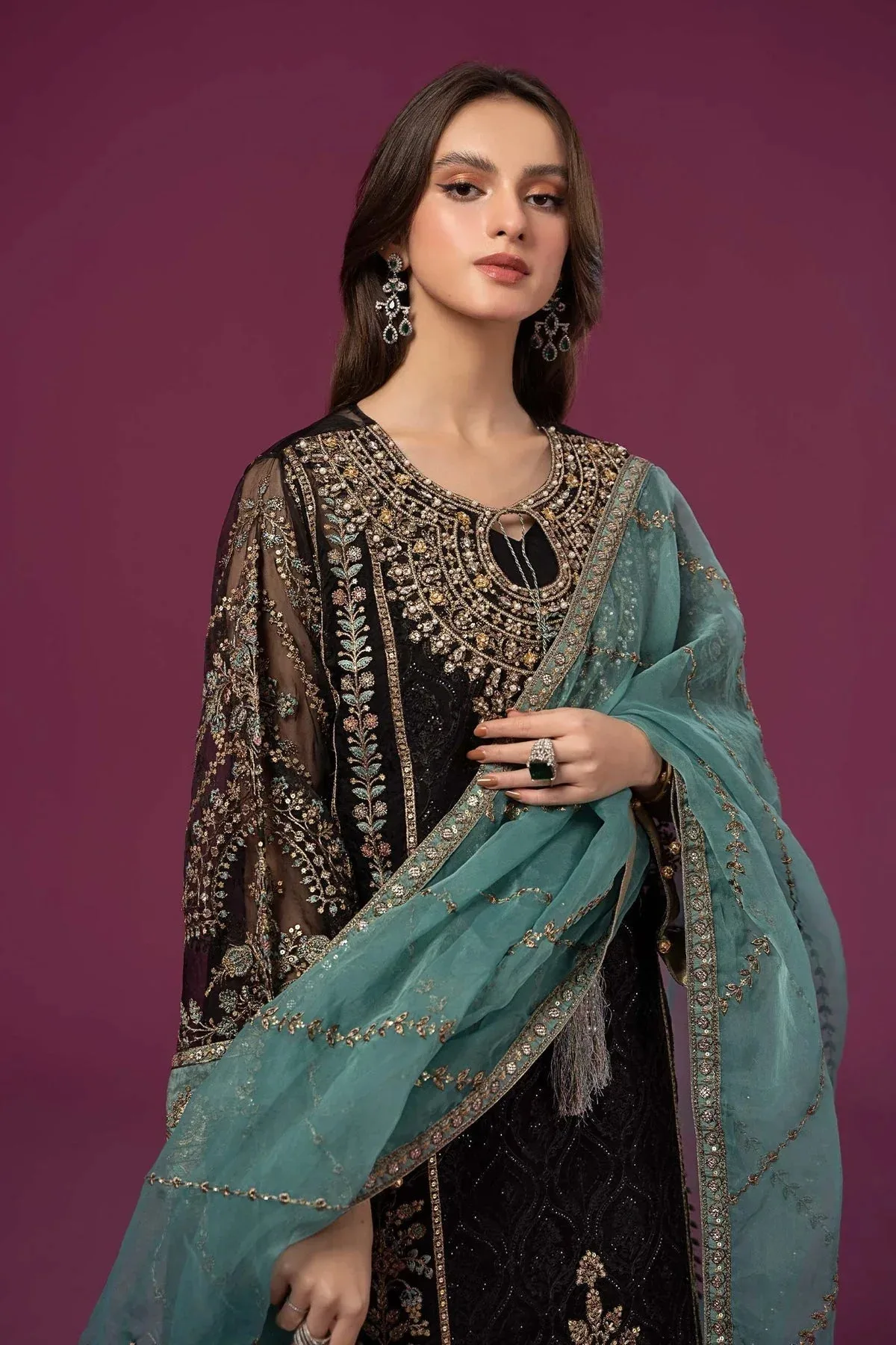 Maria B Formal Wears Black Organza – view 4 – Poshaq