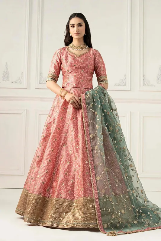 Maria B Formal Wears Green Raw Silk – view 1 – Poshaq