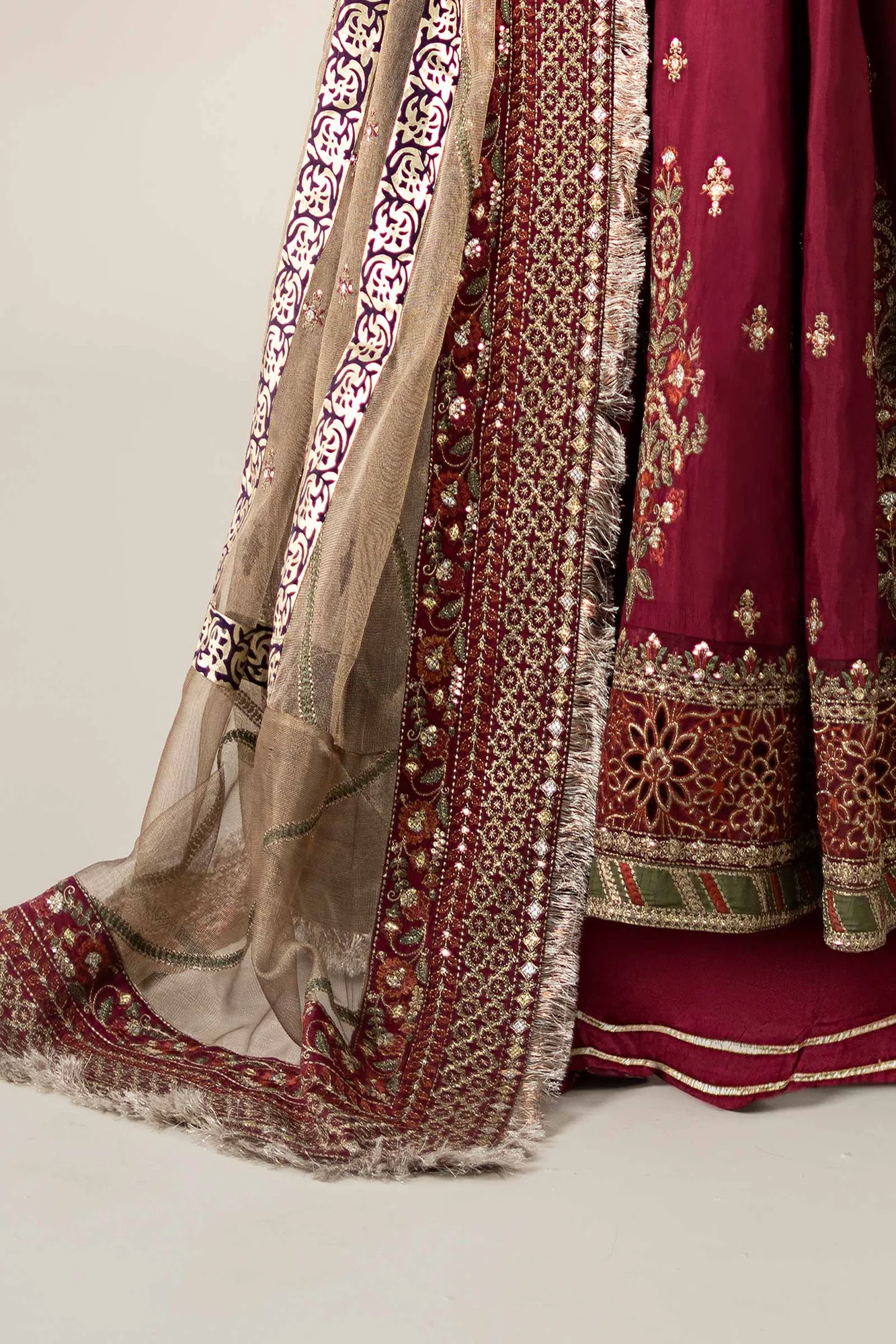 Maria B Formal Wears Magenta Raw Silk – view 5 – Poshaq
