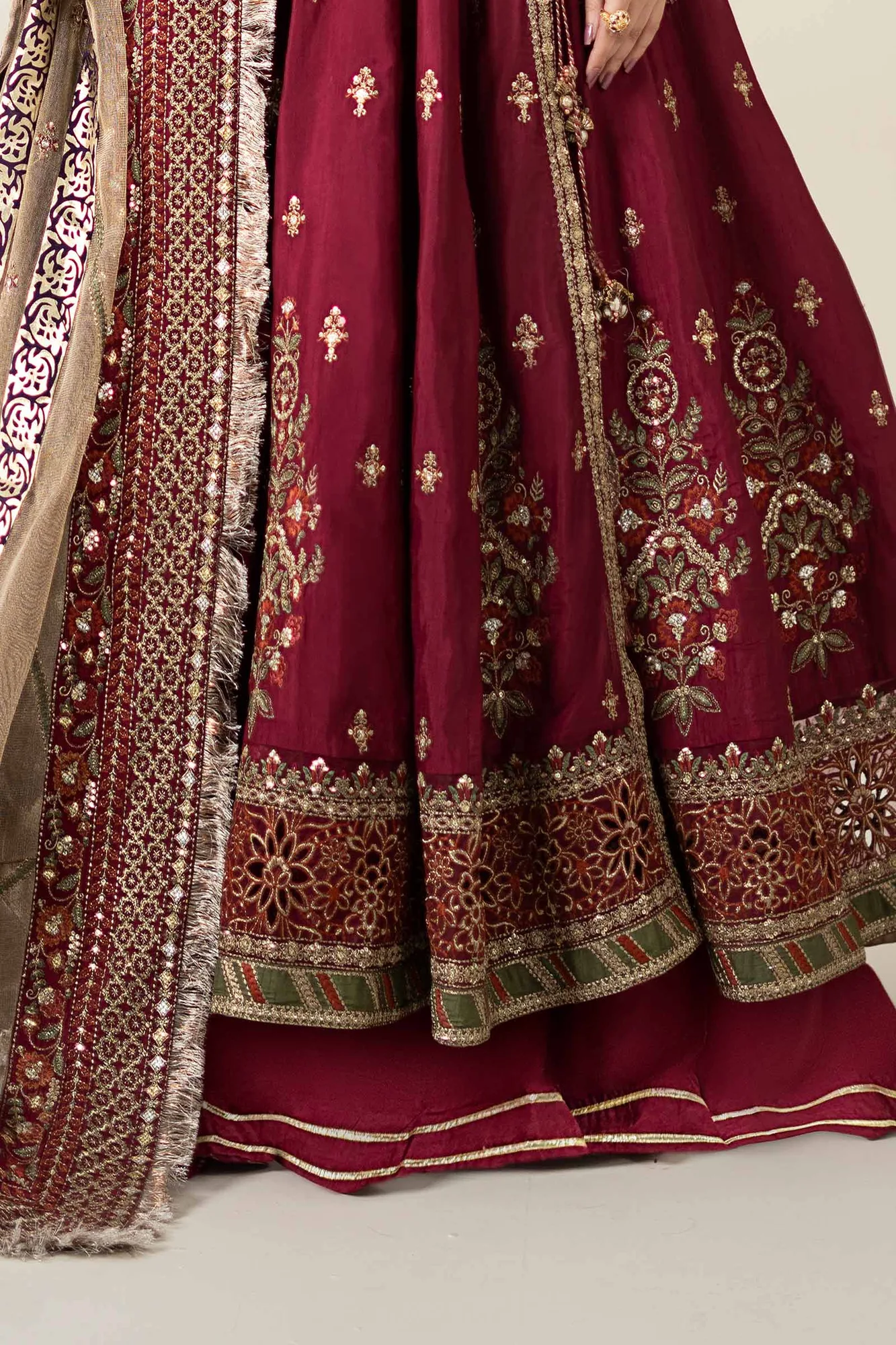 Maria B Formal Wears Magenta Raw Silk – view 6 – Poshaq