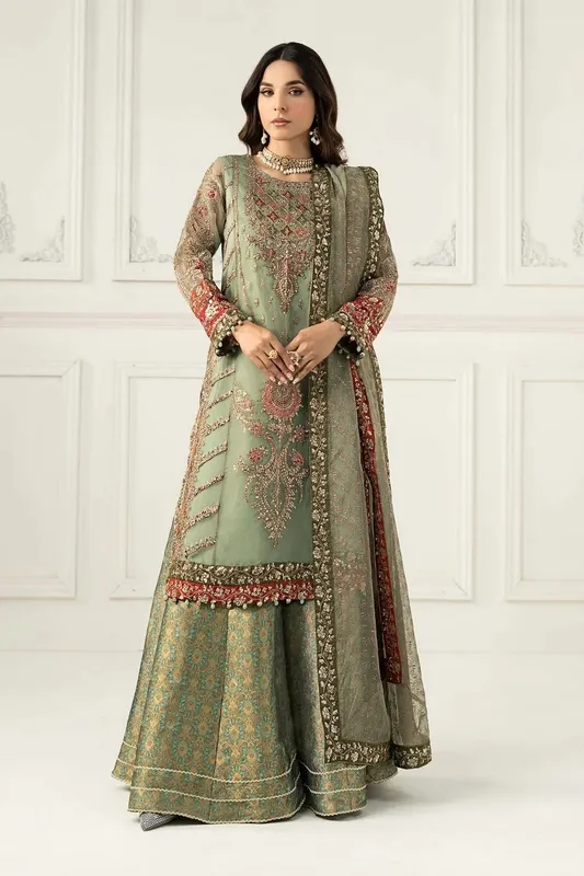 Maria B Formal Wears Green Organza – view 1 – Poshaq