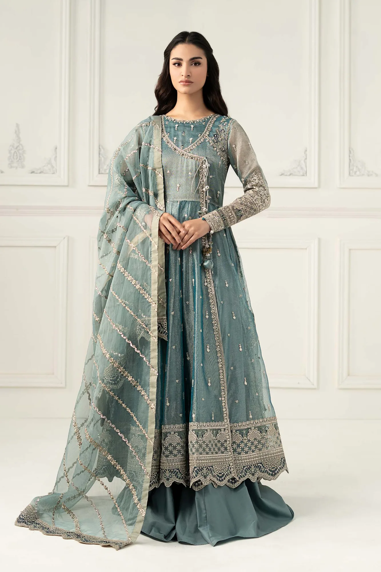 Maria B Formal Wears Blue Organza – view 1 – Poshaq