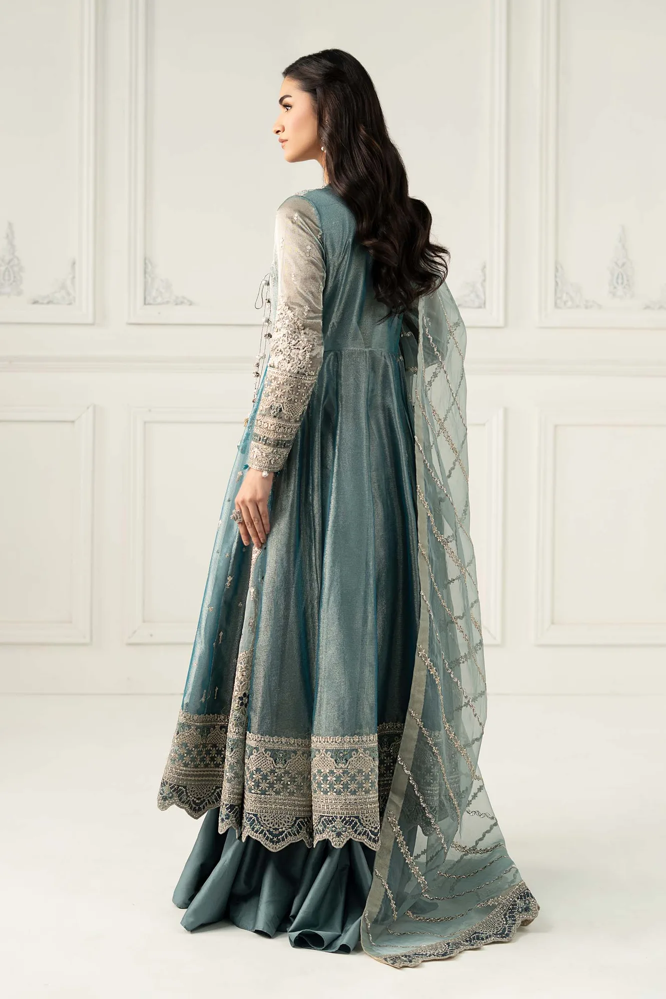 Maria B Formal Wears Blue Organza – view 3 – Poshaq