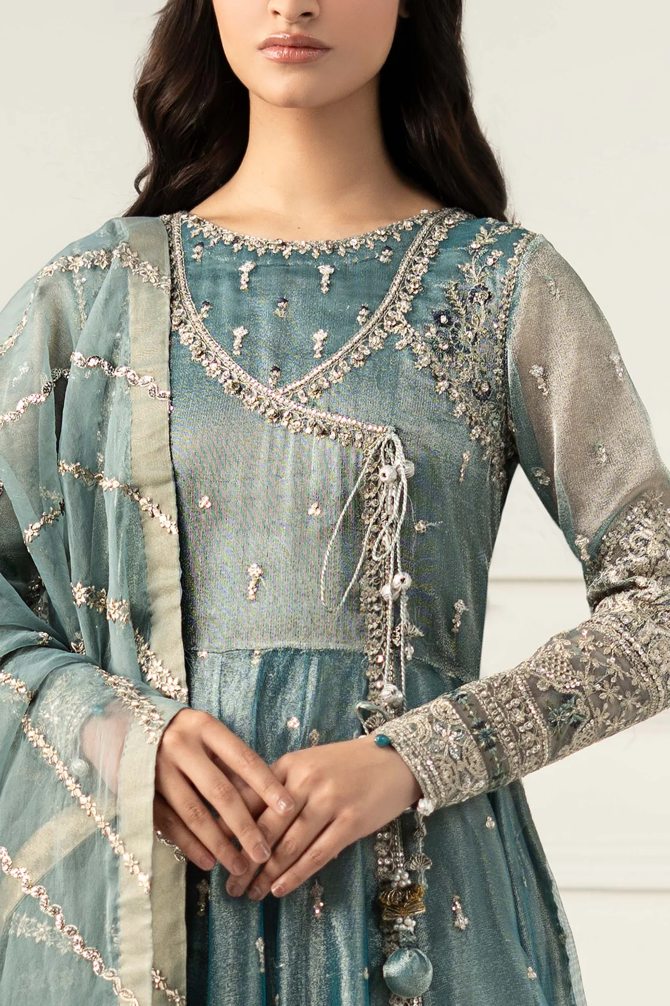 Maria B Formal Wears Blue Organza – view 4 – Poshaq