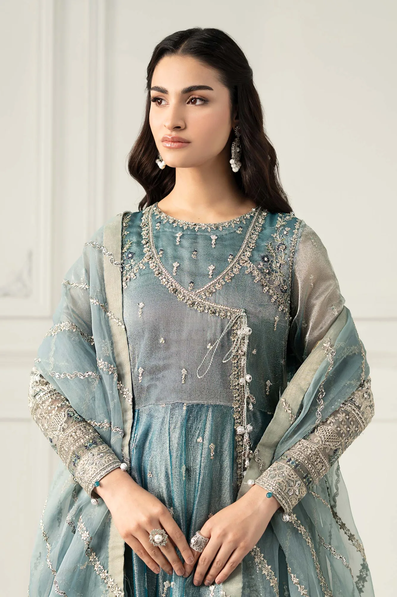 Maria B Formal Wears Blue Organza – view 6 – Poshaq
