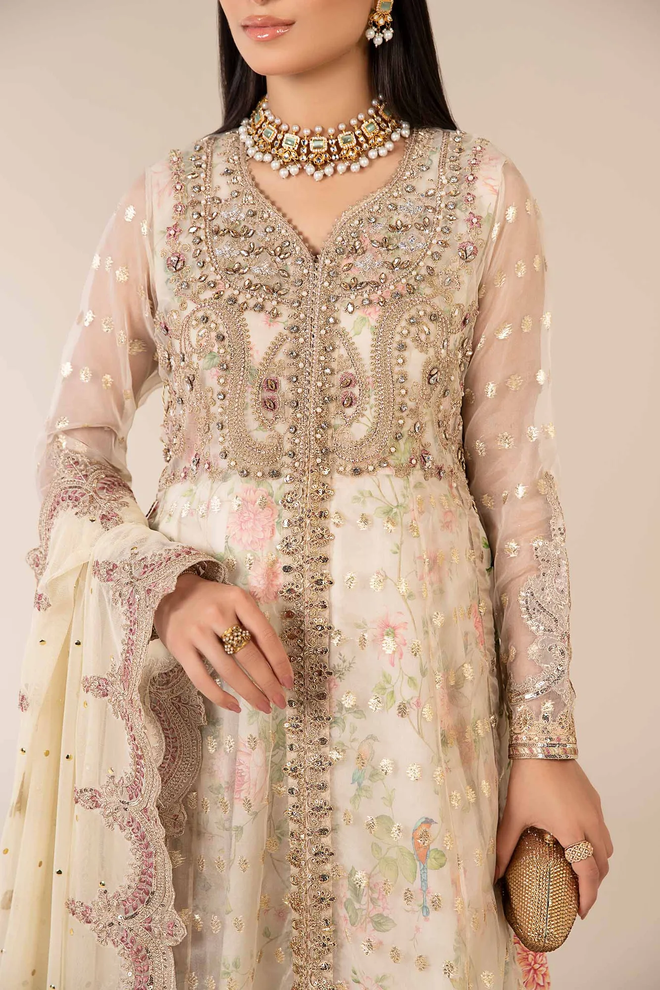 Maria B Formal Wears White Organza – view 3 – Poshaq