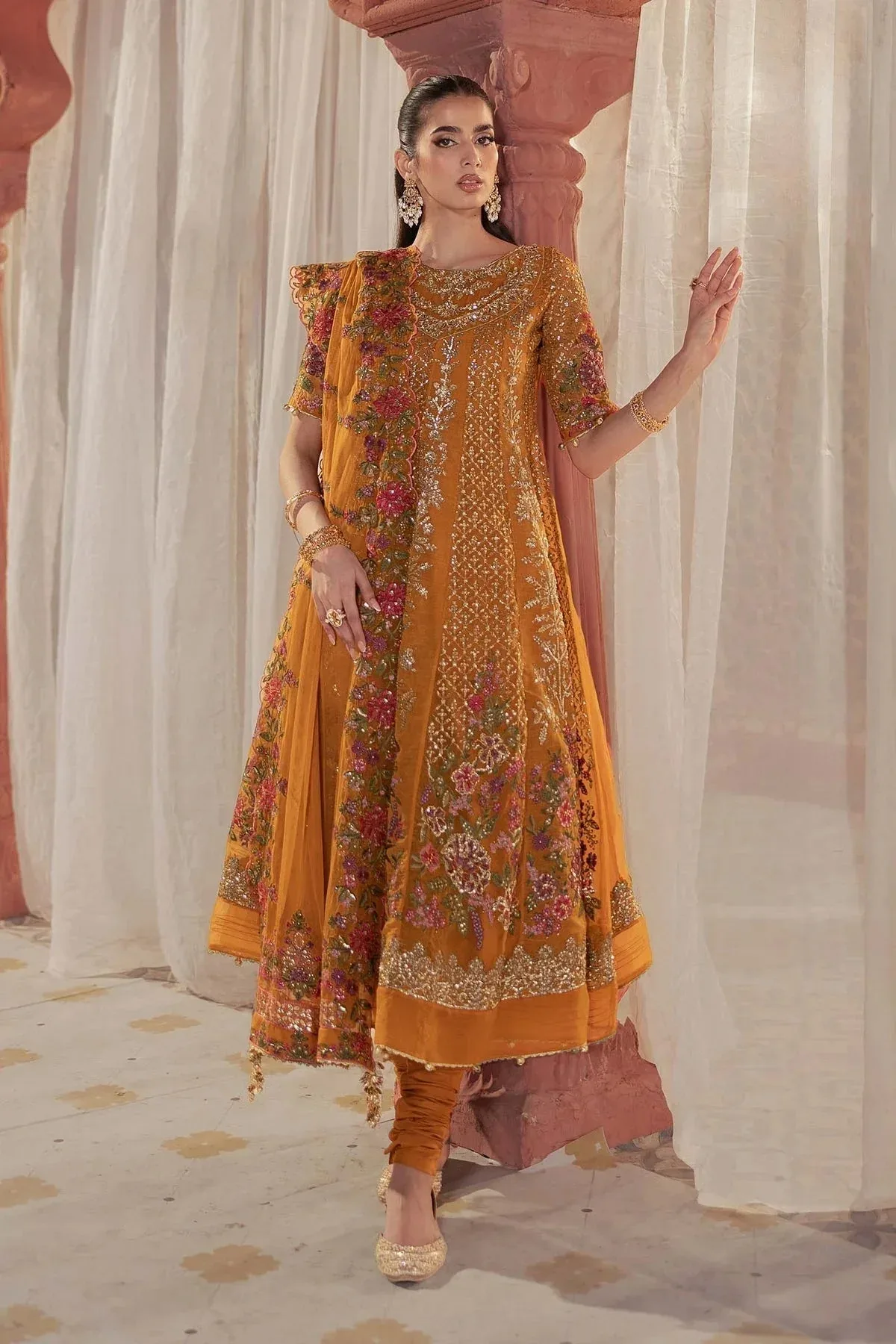 Maria B Formal Wears Mustard Organza – view 1 – Poshaq