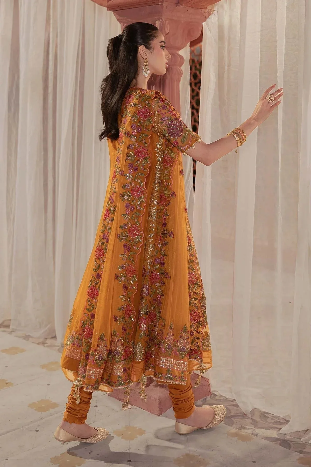Maria B Formal Wears Mustard Organza – view 2 – Poshaq