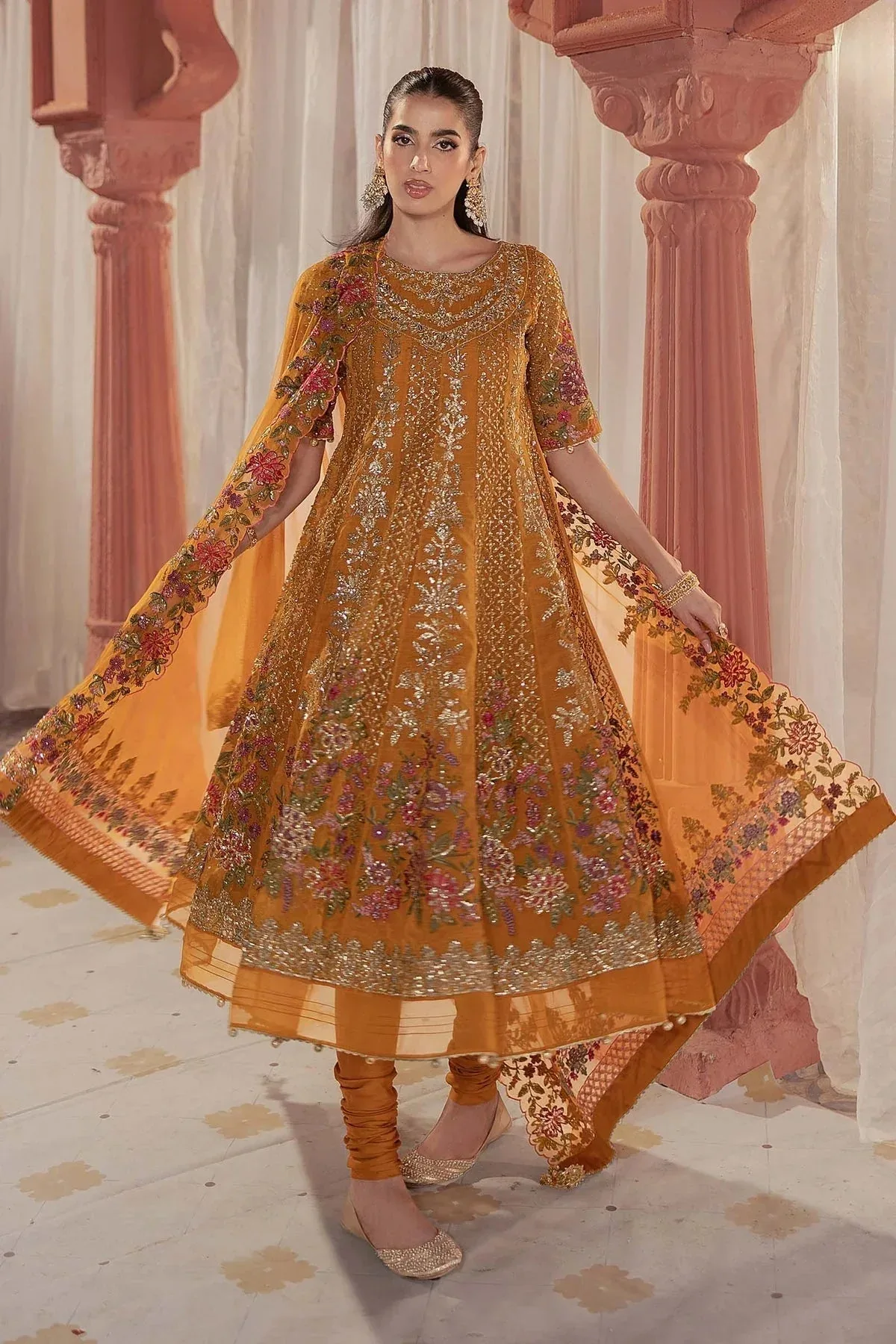 Maria B Formal Wears Mustard Organza – view 5 – Poshaq