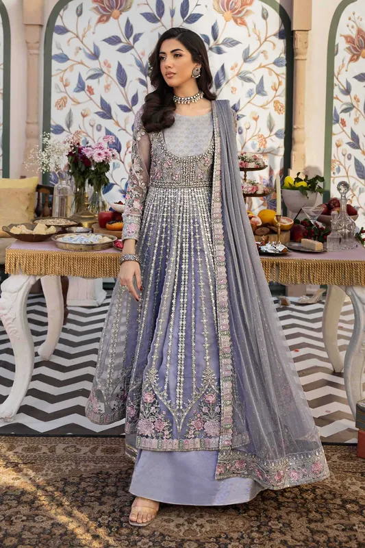 Maria B Formal Wears Blue Organza – view 1 – Poshaq