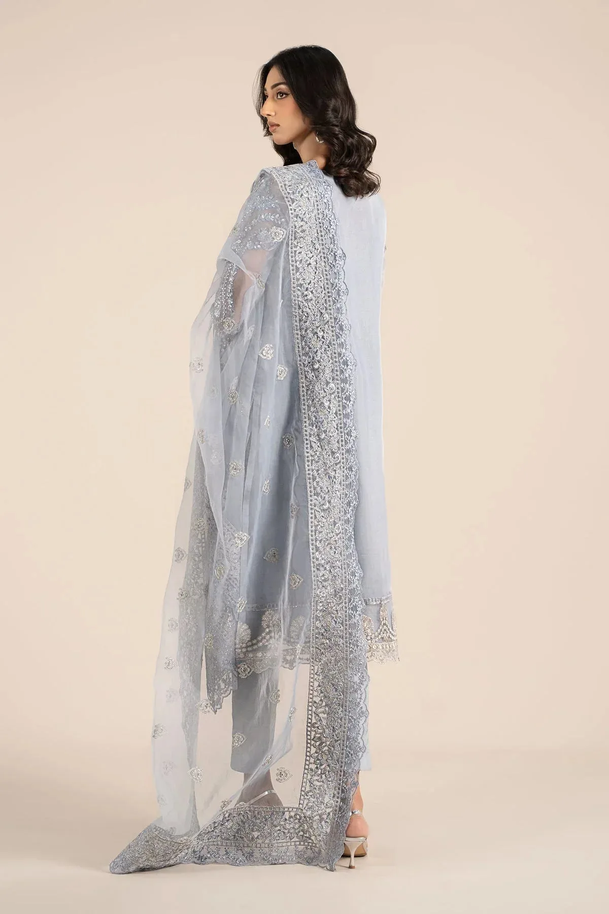 Maria B Formal Wears Blue Raw Silk – view 2 – Poshaq