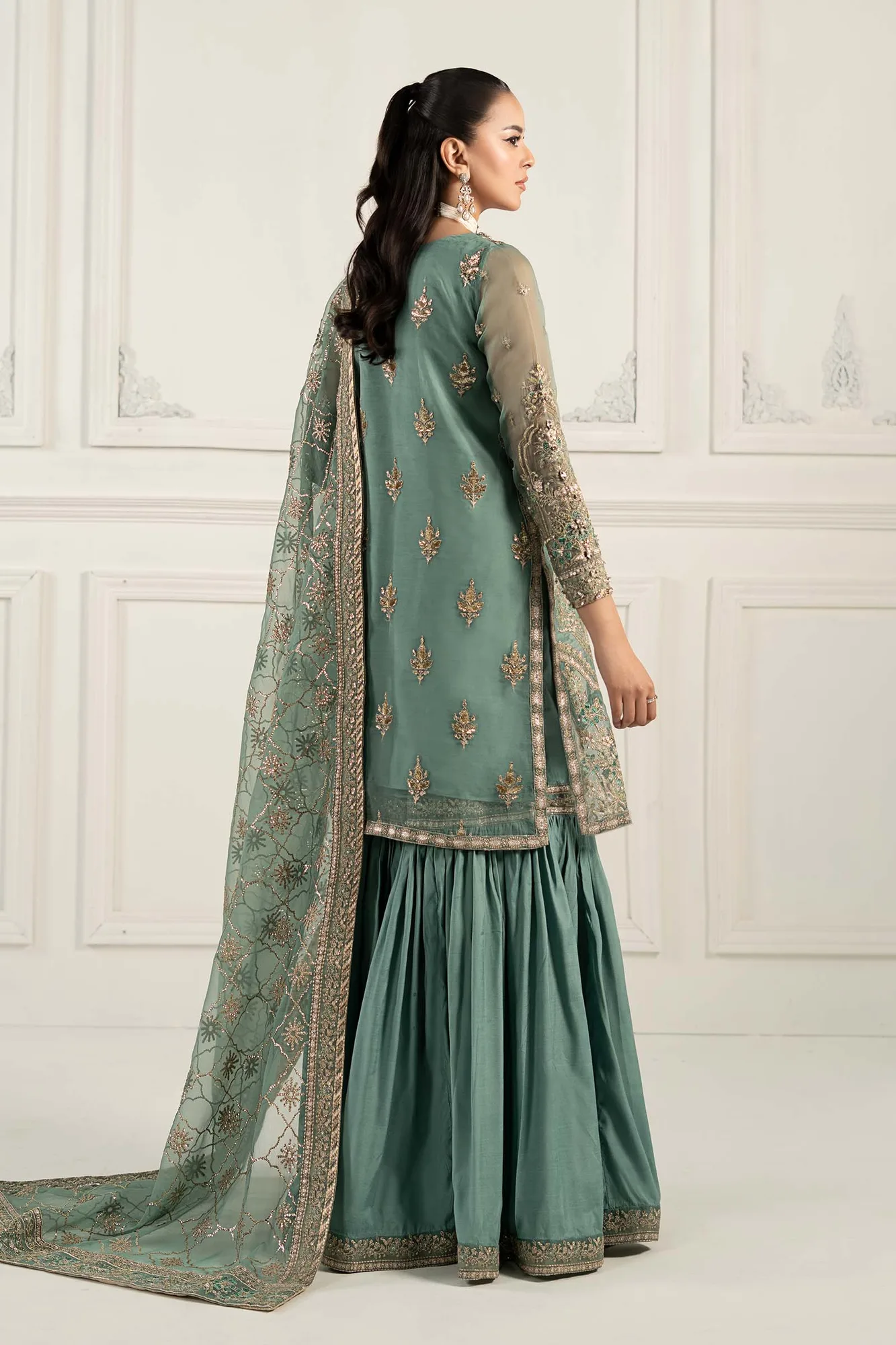 Maria B Formal Wears Blue Raw Silk – view 10 – Poshaq